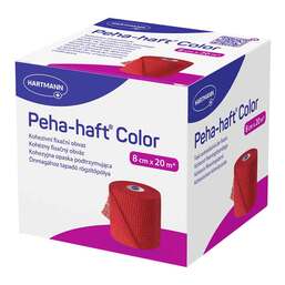 Abbildung: Peha Haft Color Fixierbinde latexf.8 cm x 20 m rot 1 St, Binden PZN 08886500