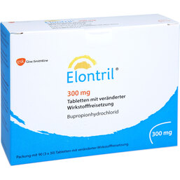 Abbildung: Elontril 300 mg Tabletten 3X30 St, Tablette mit veränderter Wirkstofffreisetzung PZN 08892191