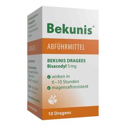 Abbildung: Bekunis Dragees Bisacodyl 5 Tabletten magensaftresistent, 10 St PZN 08892506