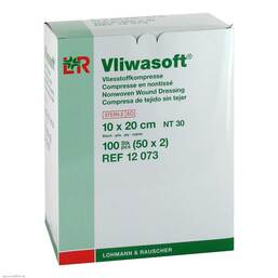 Abbildung: Vliwasoft Vlieskompressen 10x20cm 6-lagig steril 50X2 St, Kompressen PZN 08900909