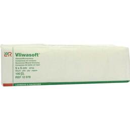 Abbildung: Vliwasoft Vlieskompressen 5x5cm 6-lagig unsteril Kompressen, 100 St PZN 08900915
