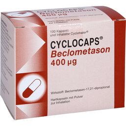 Abbildung: Cyclocaps Beclometason 400µg Inh.Kapseln + Cycloh. 100 St, Inhalationskapseln PZN 08907745