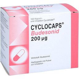 Abbildung: Cyclocaps Budesonid 200µg Inh.Kapseln + Cycloh. 100 St, Inhalationskapseln PZN 08907751