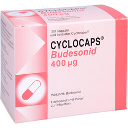 Abbildung: Cyclocaps Budesonid 400µg Inh.Kapseln + Cycloh. 100 St, Inhalationskapseln PZN 08907857