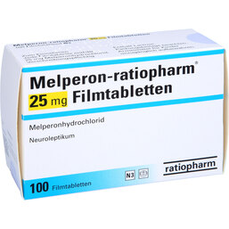 Abbildung: Melperon ratiopharm 25 mg Filmtabletten 100 St, Filmtabletten PZN 08916715