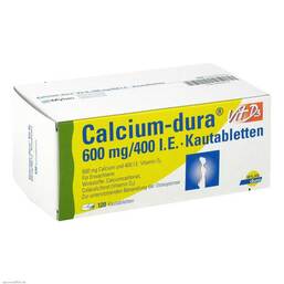 Abbildung: Calcium Dura Vit D3 600 mg / 400 I.E. Kautabletten Kautabletten, 120 St PZN 08920757