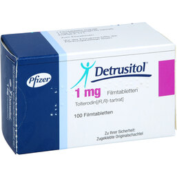 Abbildung: Detrusitol 1 mg Filmtabletten 100 St, Filmtabletten PZN 08922503