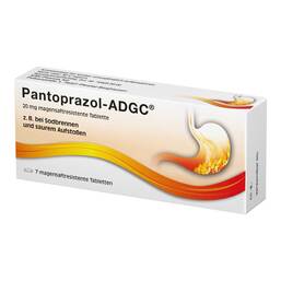 Abbildung: Pantoprazol ADGC 20 mg magensaftresistent Tabletten Tabletten magensaftresistent, 7 St PZN 08998386