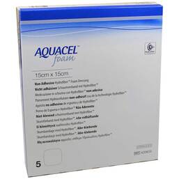 Abbildung: Aquacel Foam nicht adhäsiv 15x15 cm Verband 5 St, Verband PZN 08999807