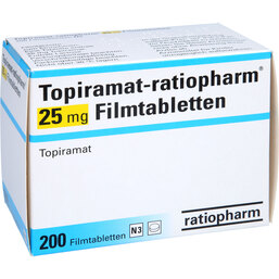 Abbildung: Topiramat ratiopharm 25 mg Filmtabletten 200 St, Filmtabletten PZN 09001484