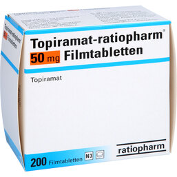 Abbildung: Topiramat ratiopharm 50 mg Filmtabletten 200 St, Filmtabletten PZN 09001515