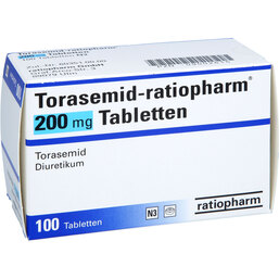 Abbildung: Torasemid ratiopharm 200 mg Tabletten 100 St, Tabletten PZN 09002615