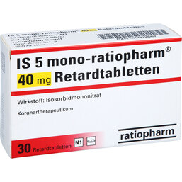 Abbildung: IS 5 Mono ratiopharm 40 mg Retardtabletten 30 St, Retard-Tabletten PZN 09002667