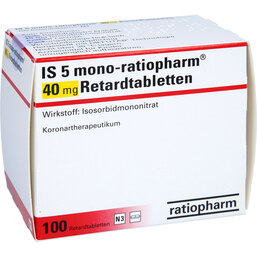 Abbildung: IS 5 Mono ratiopharm 40 mg Retardtabletten 100 St, Retard-Tabletten PZN 09002696