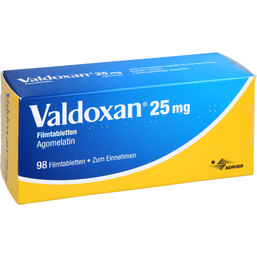 Abbildung: Valdoxan 25 mg Filmtabletten 98 St, Filmtabletten PZN 09003885