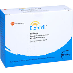 Abbildung: Elontril 150 mg Tabletten 3X30 St, Tablette mit veränderter Wirkstofffreisetzung PZN 09008842