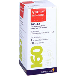 Abbildung: Symbicort Turbohaler 160 / 4,5 µg / Dosis 60 ED 1 St, Inhalationspulver PZN 09012832