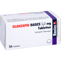 Abbildung: Olanzapin Basics 2,5 mg Tabletten 56 St, Tabletten PZN 09060073