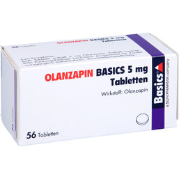 Abbildung: Olanzapin Basics 5 mg Tabletten 56 St, Tabletten PZN 09060096