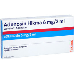 Abbildung: Adenosin Hikma 6 mg / 2 ml Injektionslösung Ampulle  10 St, Injektionslösung PZN 09060400