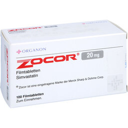Abbildung: Zocor 20 mg Filmtabletten 100 St, Filmtabletten PZN 09060601