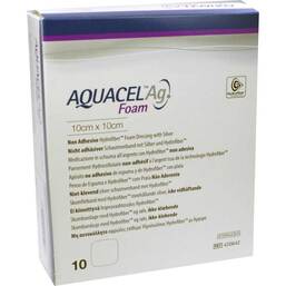 Abbildung: Aquacel Ag Foam nicht adhäsiv 10x10cm Verband 10 St, Verband PZN 09060624