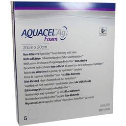 Abbildung: Aquacel Ag Foam nicht adhäsiv 20x20cm Verband 5 St, Verband PZN 09060676