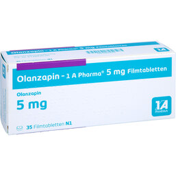 Abbildung: Olanzapin 1A Pharma 5 mg Filmtabletten 35 St, Filmtabletten PZN 09064013