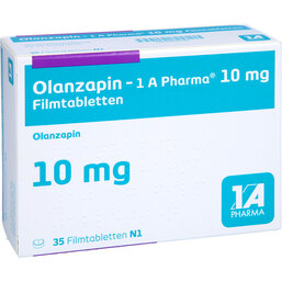 Abbildung: Olanzapin 1A Pharma 10 mg Filmtabletten 35 St, Filmtabletten PZN 09064042