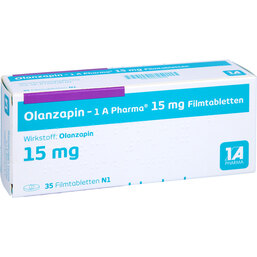 Abbildung: Olanzapin 1A Pharma 15 mg Filmtabletten 35 St, Filmtabletten PZN 09064059