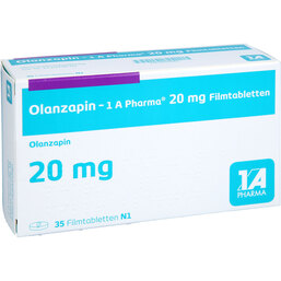 Abbildung: Olanzapin 1A Pharma 20 mg Filmtabletten 35 St, Filmtabletten PZN 09064065