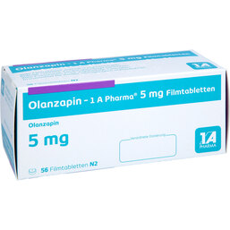 Abbildung: Olanzapin 1A Pharma 5 mg Filmtabletten 56 St, Filmtabletten PZN 09064088