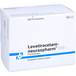 Abbildung: Levetiracetam neuraxpharm 250 mg Filmtabletten 200 St, Filmtabletten PZN 09064792