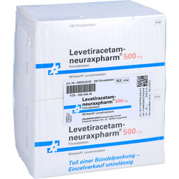 Abbildung: Levetiracetam neuraxpharm 500 mg Filmtabletten 200 St, Filmtabletten PZN 09064846