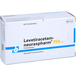 Abbildung: Levetiracetam neuraxpharm 750 mg Filmtabletten 50 St, Filmtabletten PZN 09064869