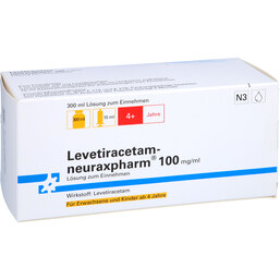 Abbildung: Levetiracetam neuraxpharm 100 mg / ml Lösung zum Einnehmen 300 ml, Lösung zum Einnehmen PZN 09064958