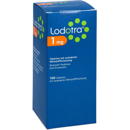 Abbildung: Lodotra 1mg Tabletten mit veränd.Wirkstofffreisetz. 100 St, Tablette mit veränderter Wirkstofffreisetzung PZN 09065952