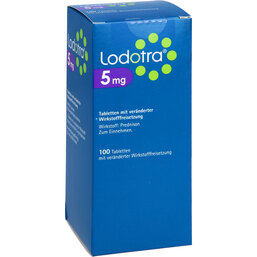 Abbildung: Lodotra 5mg Tabletten mit veränd.Wirkstofffreisetz. 100 St, Tablette mit veränderter Wirkstofffreisetzung PZN 09065998