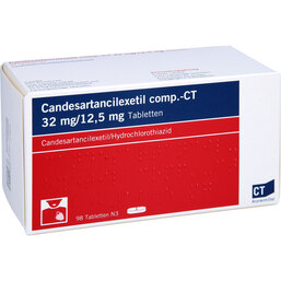 Abbildung: Candesartancilexetil comp.-CT 32 mg / 12,5 mg Tabletten 98 St, Tabletten PZN 09066408