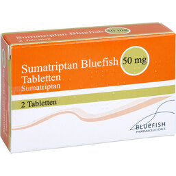Abbildung: Sumatriptan Bluefish 50 mg Tabletten 2 St, Tabletten PZN 09068554