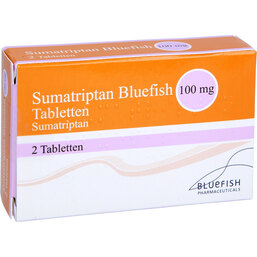 Abbildung: Sumatriptan Bluefish 100 mg Tabletten 2 St, Tabletten PZN 09068666