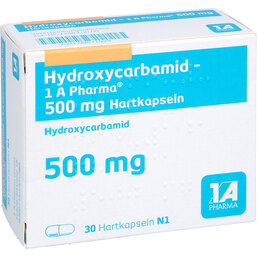 Abbildung: Hydroxycarbamid 1A Pharma 500 mg Hartkapseln 30 St, Hartkapseln PZN 09071929