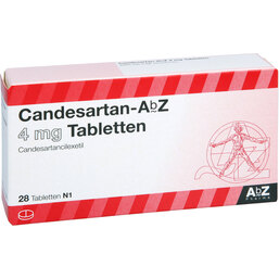 Abbildung: Candesartan AbZ 4 mg Tabletten 28 St, Tabletten PZN 09074891