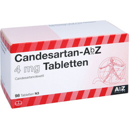 Abbildung: Candesartan AbZ 4 mg Tabletten 98 St, Tabletten PZN 09074922