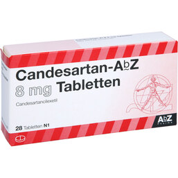 Abbildung: Candesartan AbZ 8 mg Tabletten 28 St, Tabletten PZN 09074939