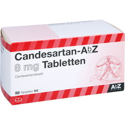 Abbildung: Candesartan AbZ 8 mg Tabletten 98 St, Tabletten PZN 09074951