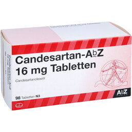 Abbildung: Candesartan AbZ 16 mg Tabletten 98 St, Tabletten PZN 09074980