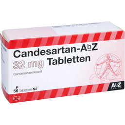 Abbildung: Candesartan AbZ 32 mg Tabletten 56 St, Tabletten PZN 09075005