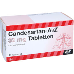 Abbildung: Candesartan AbZ 32 mg Tabletten 98 St, Tabletten PZN 09075011
