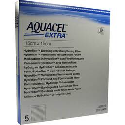 Abbildung: Aquacel Extra 15x15 cm Kompressen 5 St, Kompressen PZN 09078854